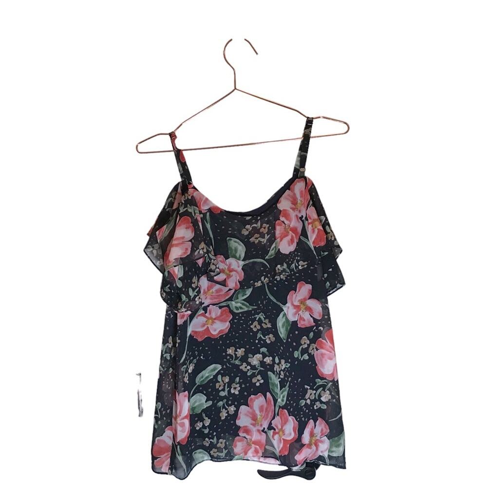 Cabi Cold Shoulder Floral Cami Tank Style Top Size XS